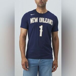 NWT Nike Unisex Blue New Orleans Pelicans Zion Williamson NBA Tee Shirt - Large
